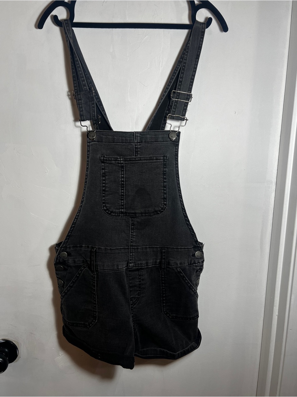 RSQ Collective Black Denim Shortalls